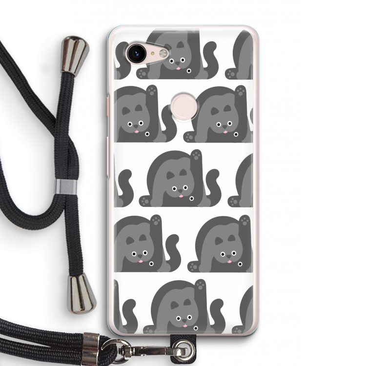 Cats: Pixel 3 Transparant Hoesje met koord