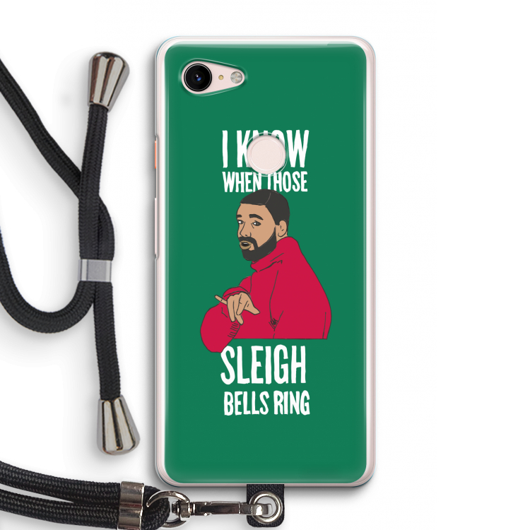 Sleigh Bells Ring: Pixel 3 Transparant Hoesje met koord
