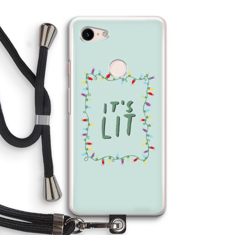 It's Lit: Pixel 3 Transparant Hoesje met koord