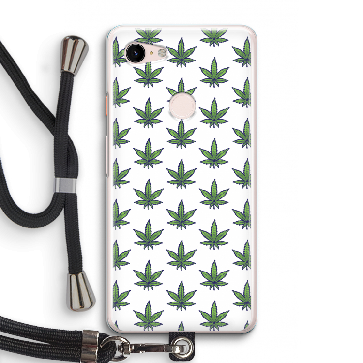 Weed: Pixel 3 Transparant Hoesje met koord