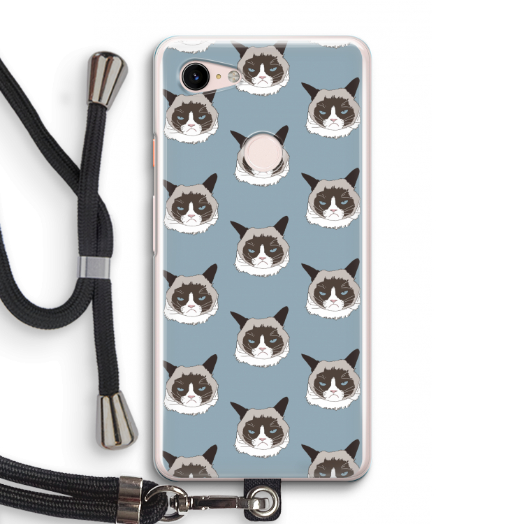It's a Purrr Case: Pixel 3 Transparant Hoesje met koord