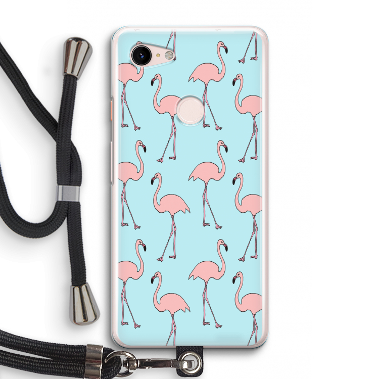 Anything Flamingoes: Pixel 3 Transparant Hoesje met koord