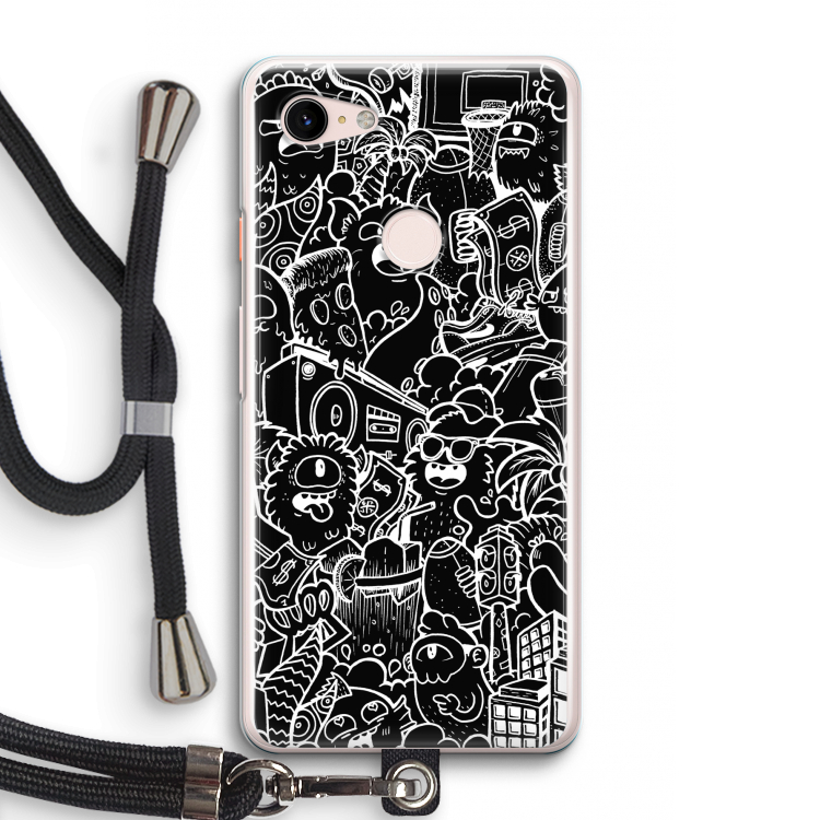 Vexx Black City : Pixel 3 Transparant Hoesje met koord