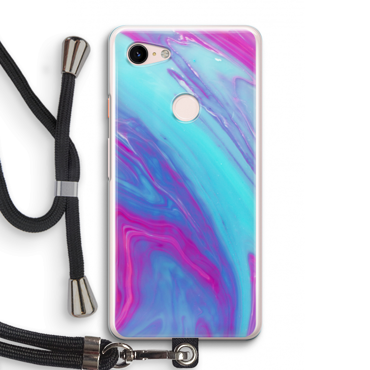 Zweverige regenboog: Pixel 3 Transparant Hoesje met koord