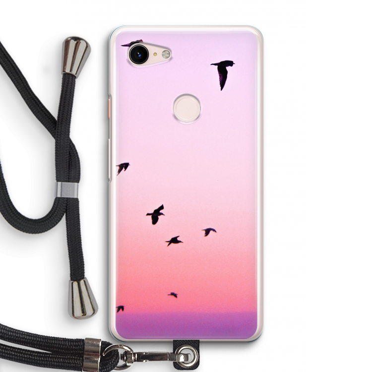 Fly away: Pixel 3 Transparant Hoesje met koord