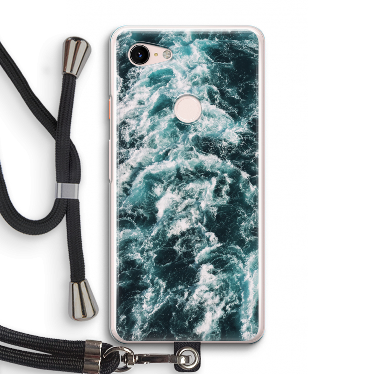Zee golf: Pixel 3 Transparant Hoesje met koord