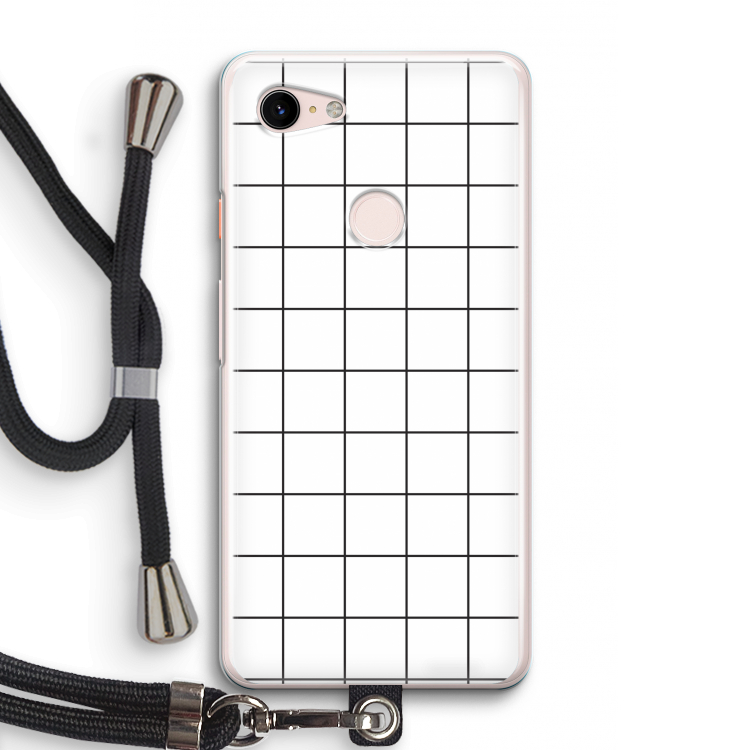 Rooster: Pixel 3 Transparant Hoesje met koord
