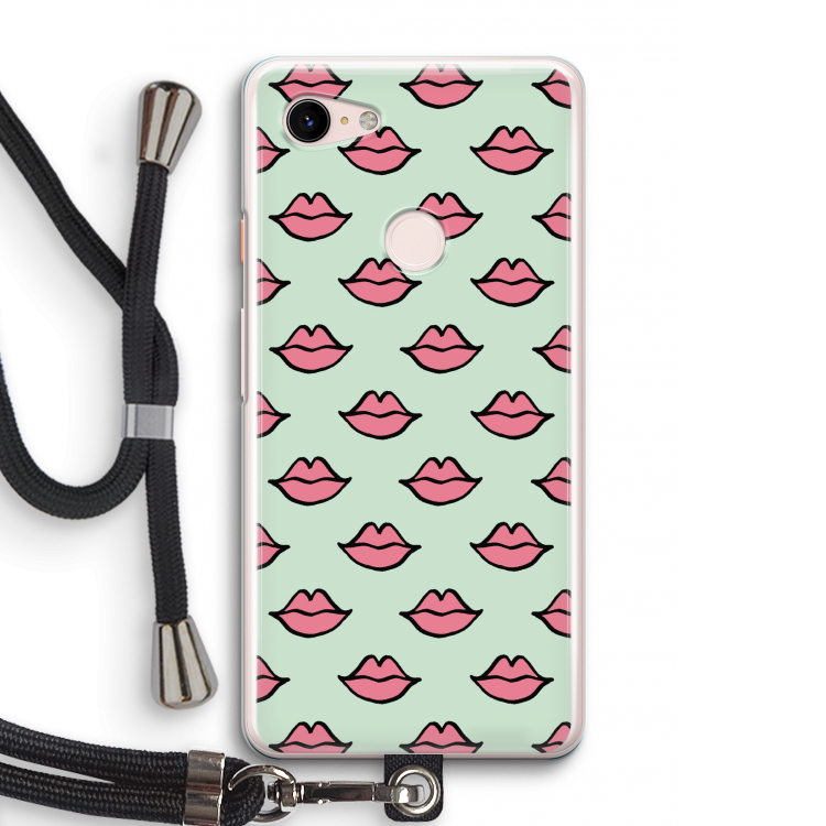 Lipjes: Pixel 3 Transparant Hoesje met koord