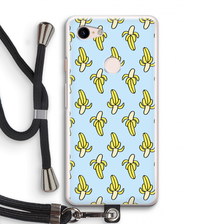 Bananas: Pixel 3 Transparant Hoesje met koord