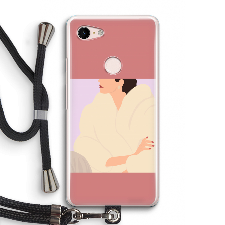 Cosy: Pixel 3 Transparant Hoesje met koord