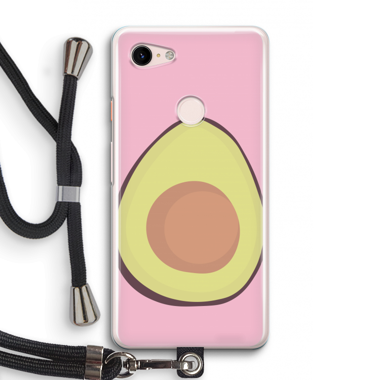 Avocado: Pixel 3 Transparant Hoesje met koord