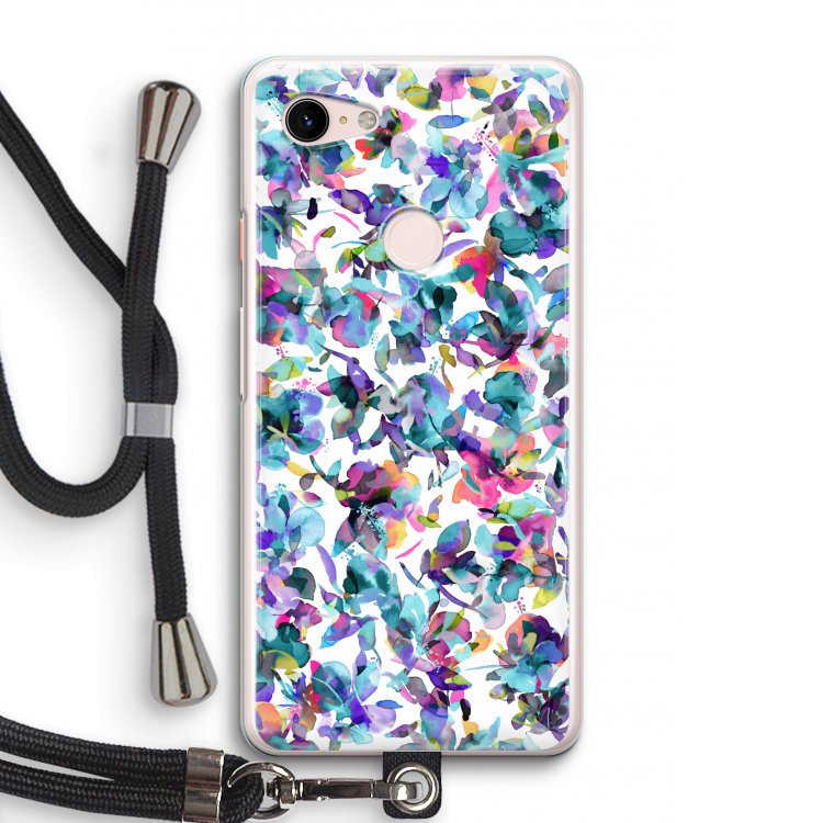 Hibiscus Flowers: Pixel 3 Transparant Hoesje met koord