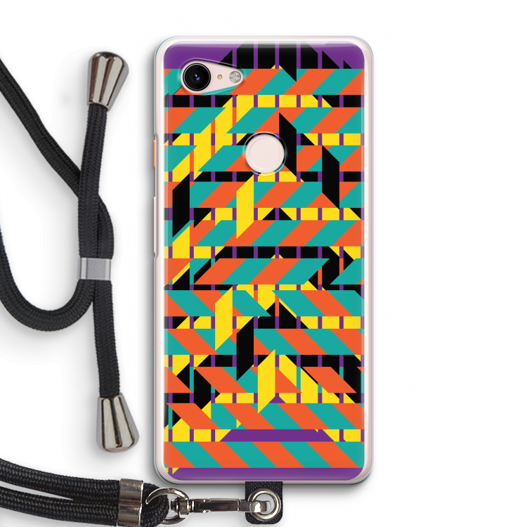 Skew Bee 2: Pixel 3 Transparant Hoesje met koord