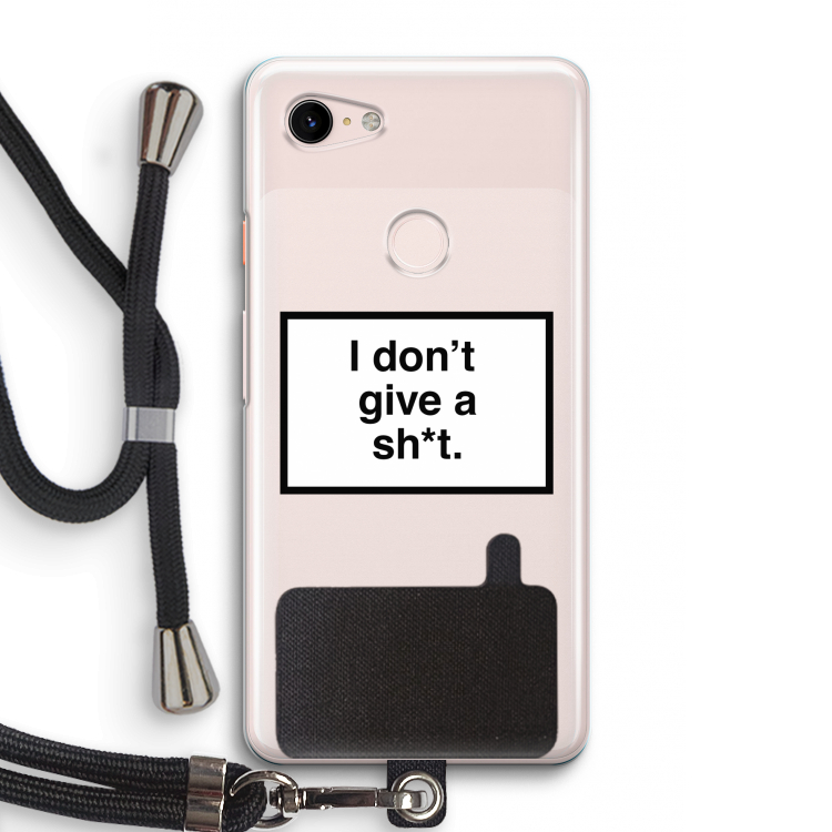 Don't give a shit: Pixel 3 Transparant Hoesje met koord