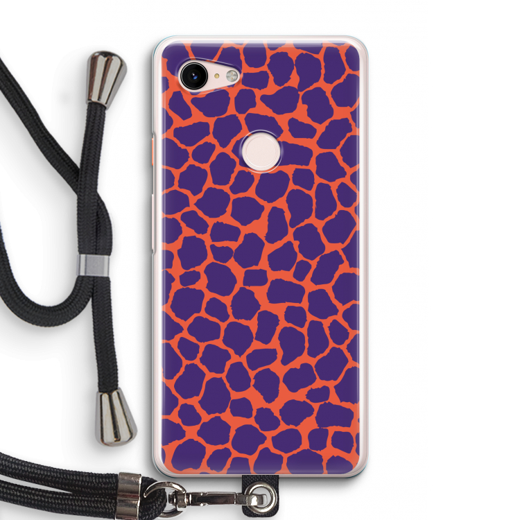 Purple Giraffe: Pixel 3 Transparant Hoesje met koord