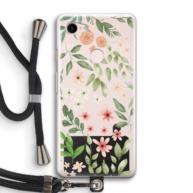 Botanical sweet flower heaven: Pixel 3 Transparant Hoesje met koord