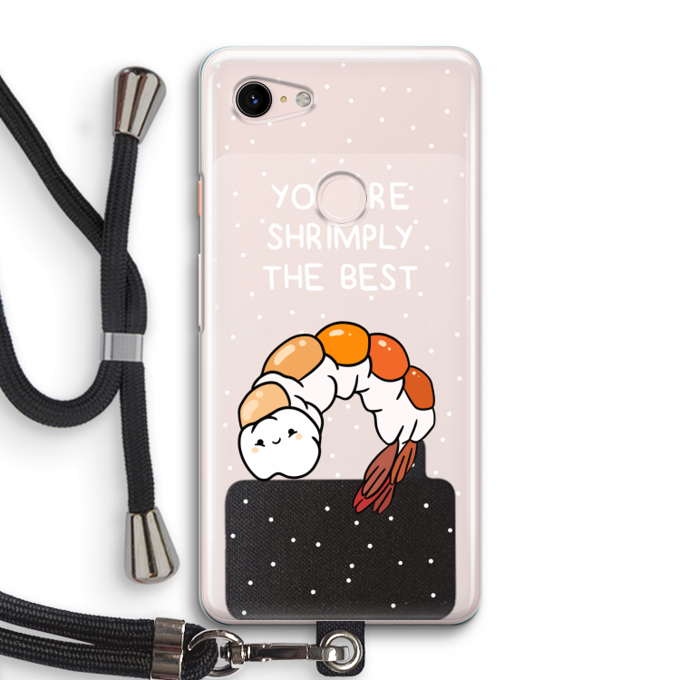 You're Shrimply The Best: Pixel 3 Transparant Hoesje met koord