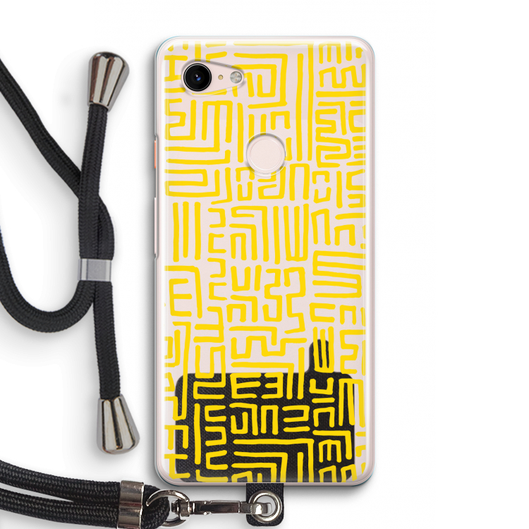 Majorelle Blue Print: Pixel 3 Transparant Hoesje met koord