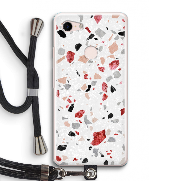 Terrazzo N°12: Pixel 3 Transparant Hoesje met koord