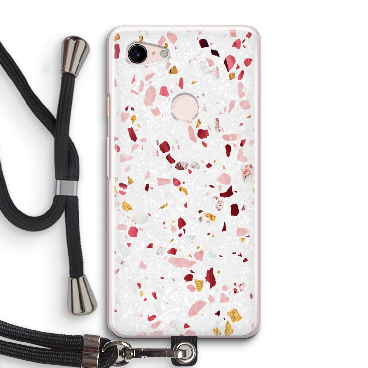 Terrazzo N°9: Pixel 3 Transparant Hoesje met koord