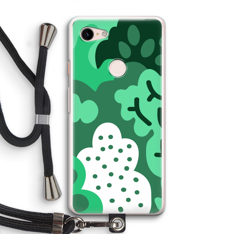 Bushes: Pixel 3 Transparant Hoesje met koord
