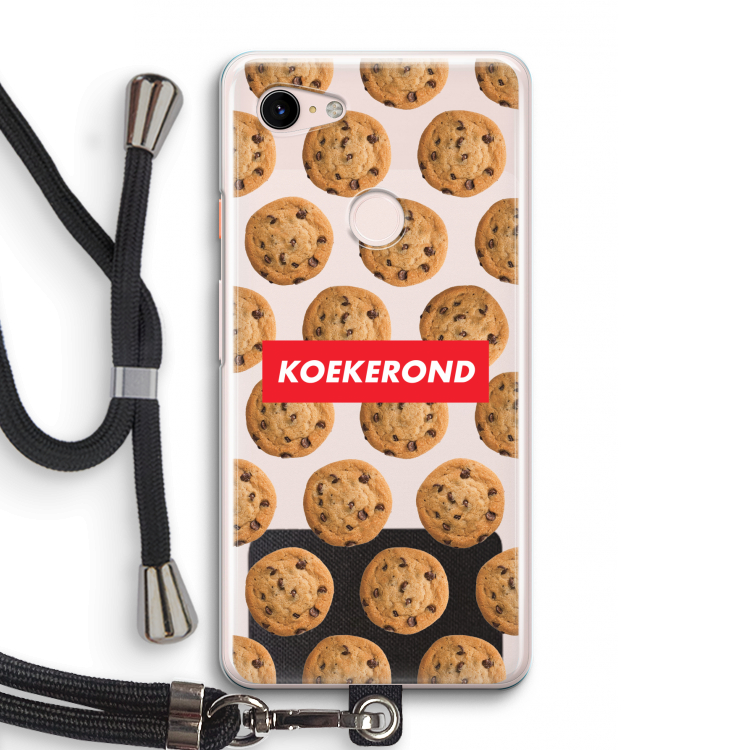 Koekerond: Pixel 3 Transparant Hoesje met koord