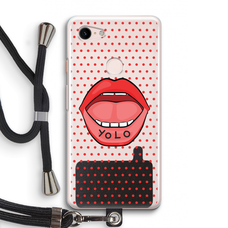 Yolo Denise: Pixel 3 Transparant Hoesje met koord