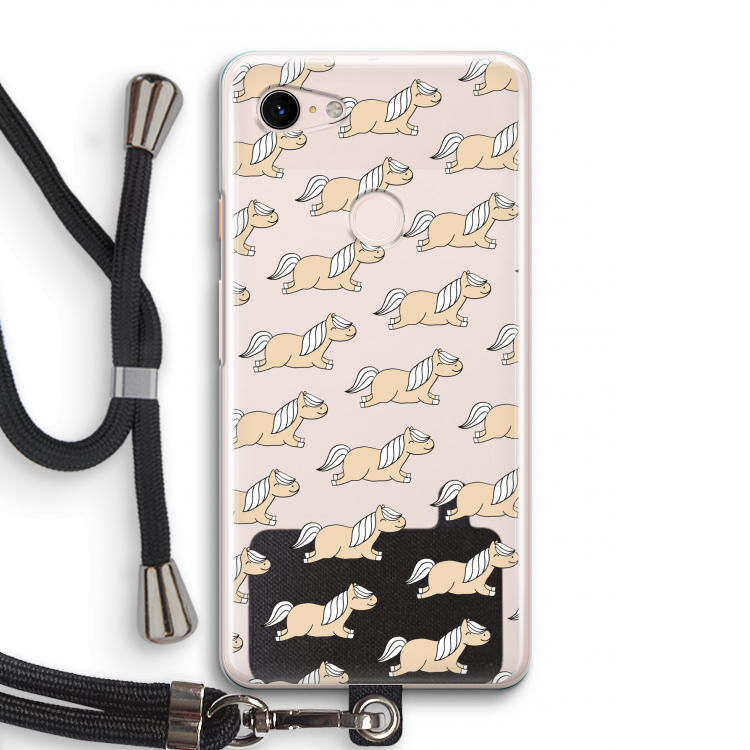 Ponys: Pixel 3 Transparant Hoesje met koord