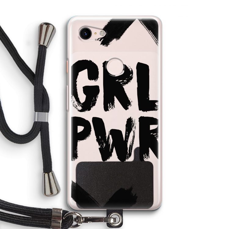 Girl Power #2: Pixel 3 Transparant Hoesje met koord