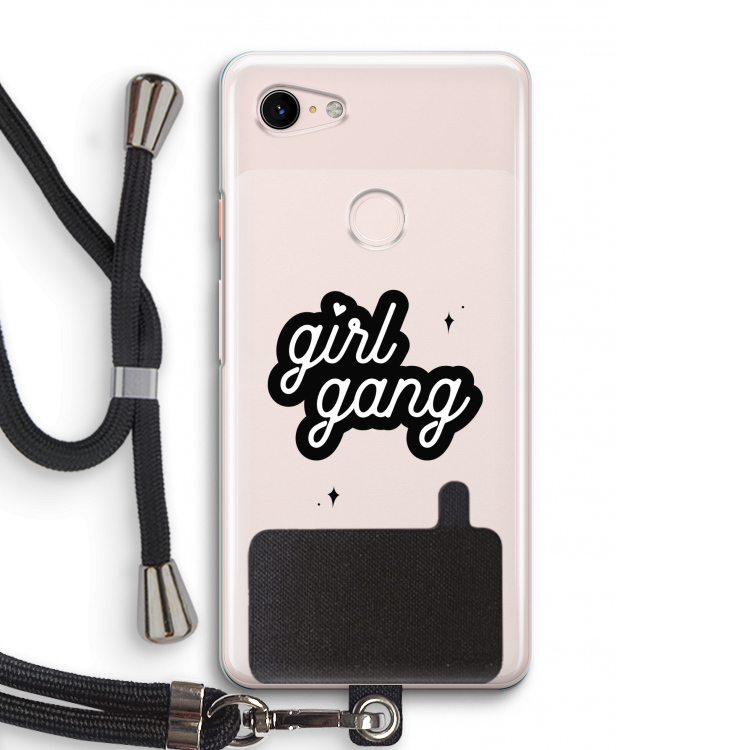 Girl Gang: Pixel 3 Transparant Hoesje met koord
