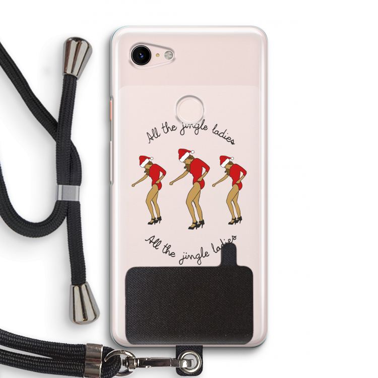Jingle Ladies: Pixel 3 Transparant Hoesje met koord