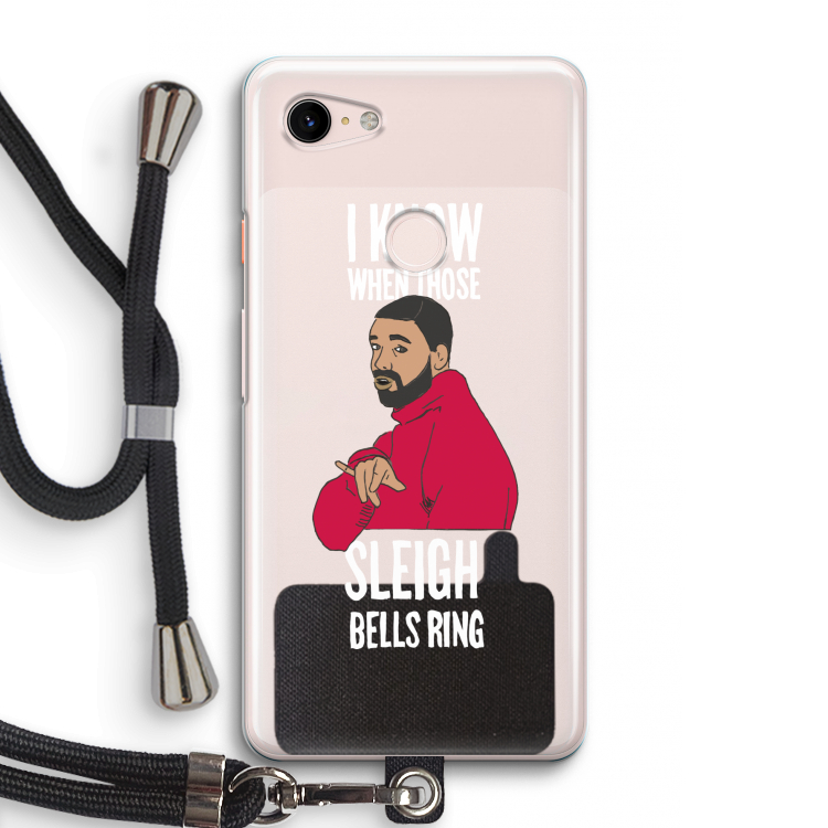 Sleigh Bells Ring: Pixel 3 Transparant Hoesje met koord