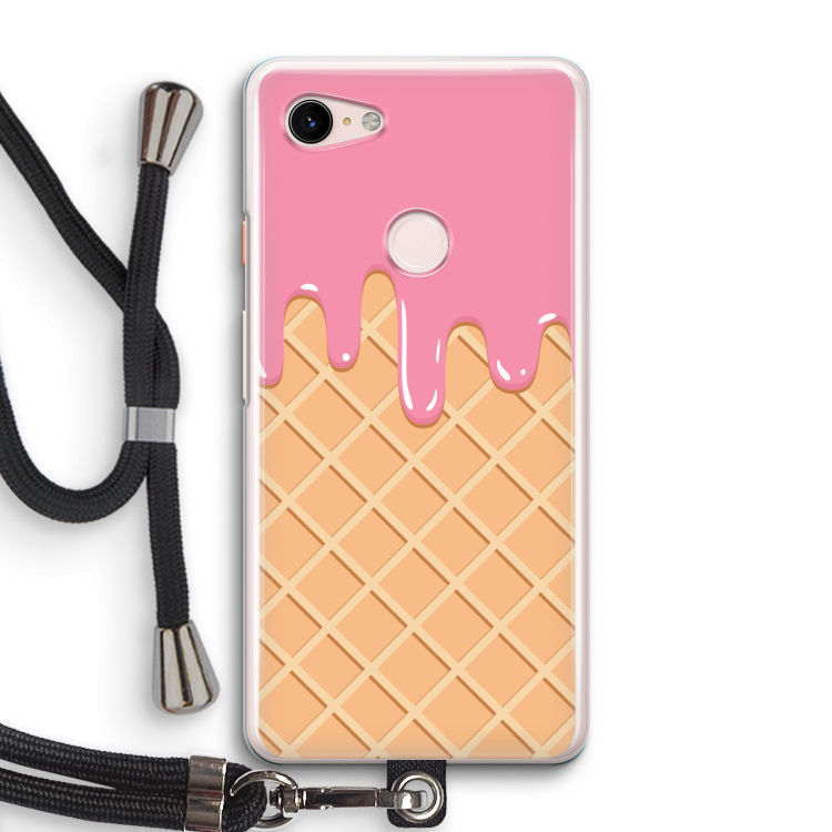 Ice cream: Pixel 3 Transparant Hoesje met koord