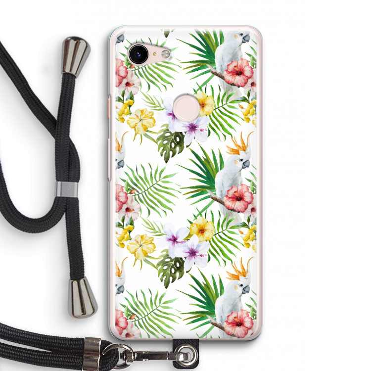 Gele kuif: Pixel 3 Transparant Hoesje met koord
