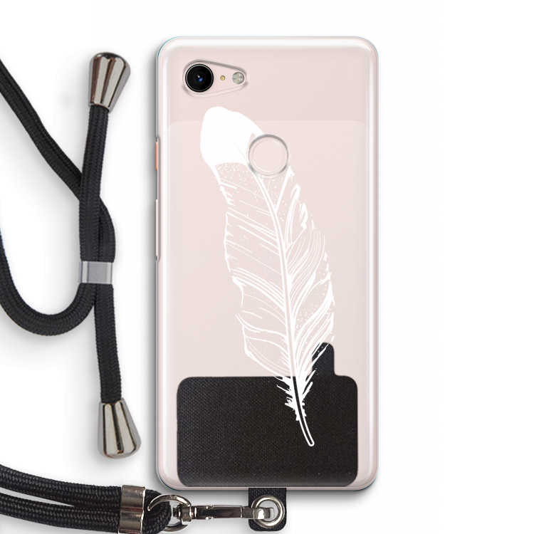 Pluim: Pixel 3 Transparant Hoesje met koord