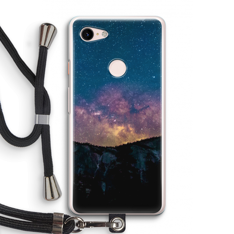 Travel to space: Pixel 3 Transparant Hoesje met koord