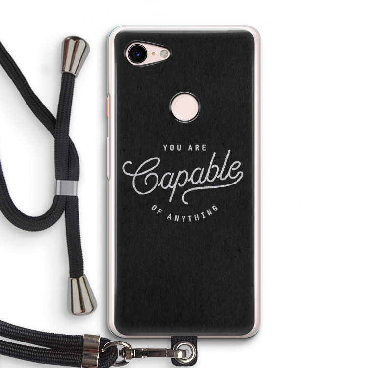 Capable: Pixel 3 Transparant Hoesje met koord