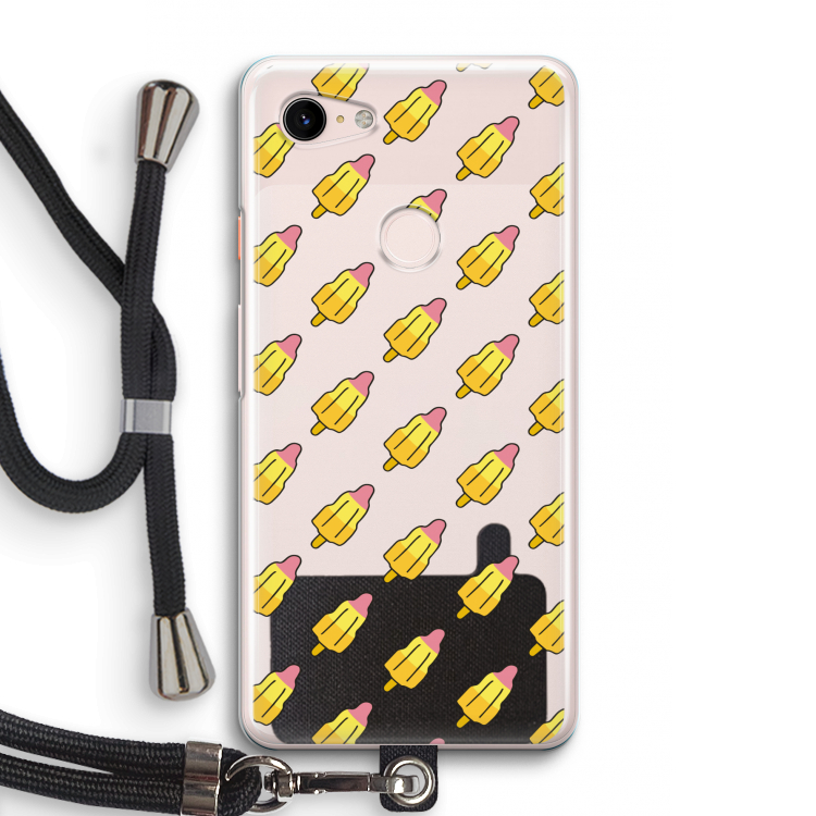 Waterijsjes: Pixel 3 Transparant Hoesje met koord