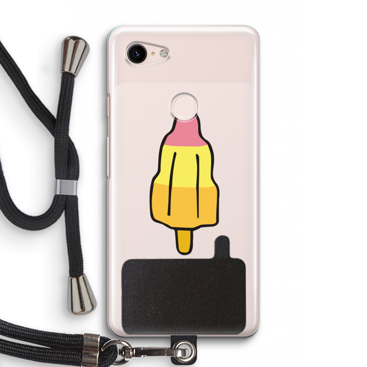 Raketijsje: Pixel 3 Transparant Hoesje met koord