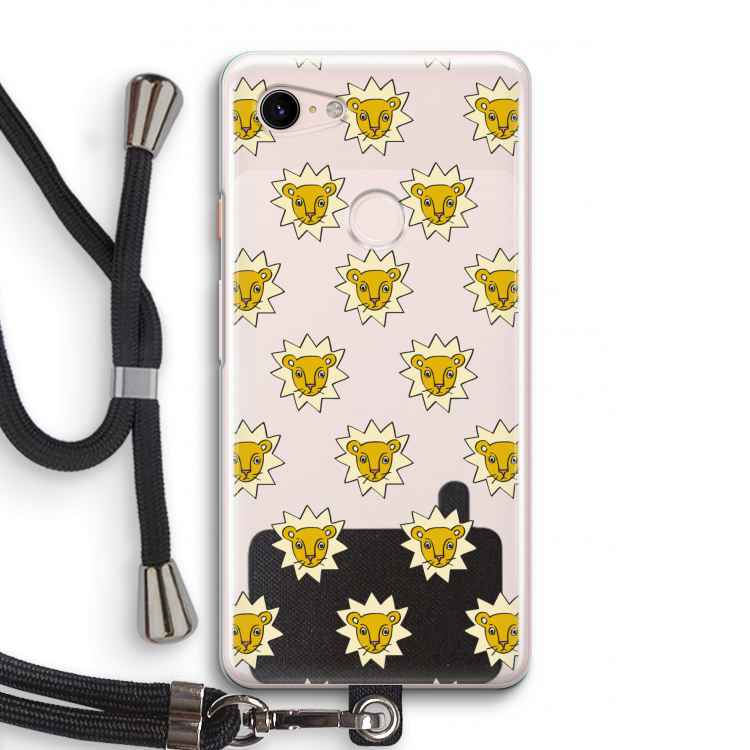 Leeuwenkoppen: Pixel 3 Transparant Hoesje met koord