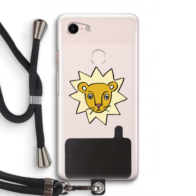 Kleine leeuw: Pixel 3 Transparant Hoesje met koord