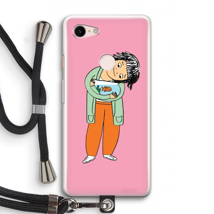 Visknuffel: Pixel 3 Transparant Hoesje met koord