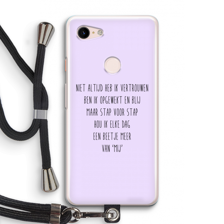 Zelfvertrouwen: Pixel 3 Transparant Hoesje met koord