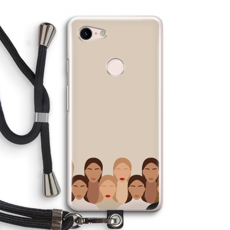 Girls girls girls: Pixel 3 Transparant Hoesje met koord