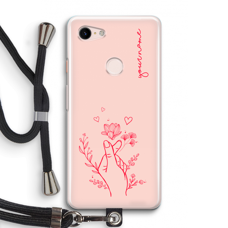 Giving Flowers: Pixel 3 Transparant Hoesje met koord