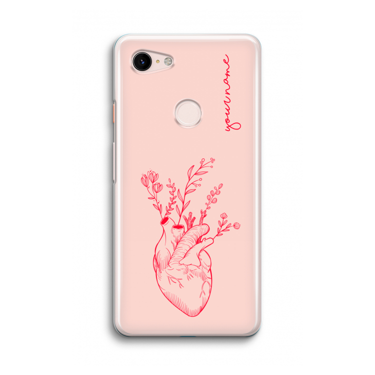 Blooming Heart: Google Pixel 3 Transparant Hoesje