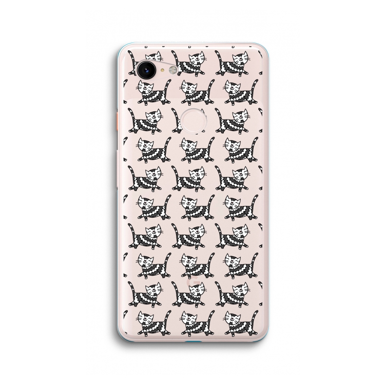 Zwarte poes: Google Pixel 3 XL Transparant Hoesje