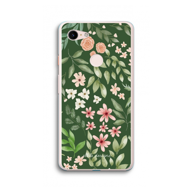 CaseCompany Botanical green sweet flower heaven: Google Pixel 3 XL Transparant Hoesje