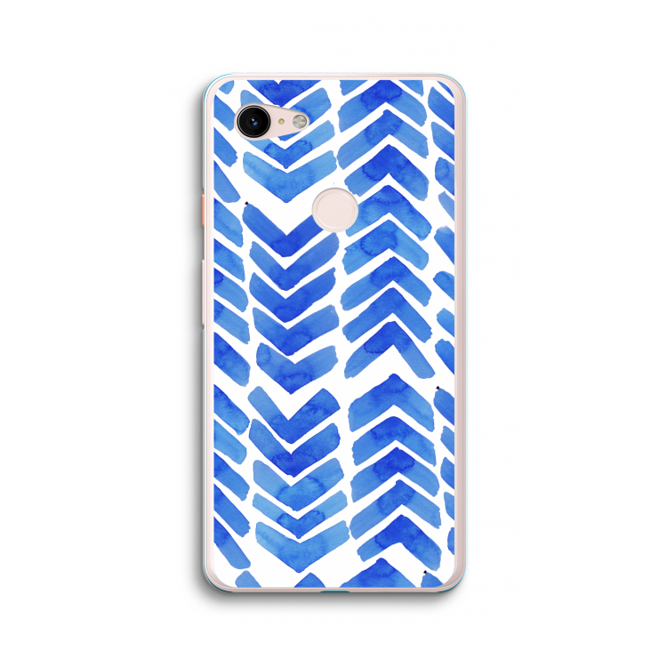 Blauwe pijlen: Google Pixel 3 XL Transparant Hoesje