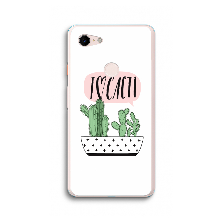 I love cacti: Google Pixel 3 XL Transparant Hoesje